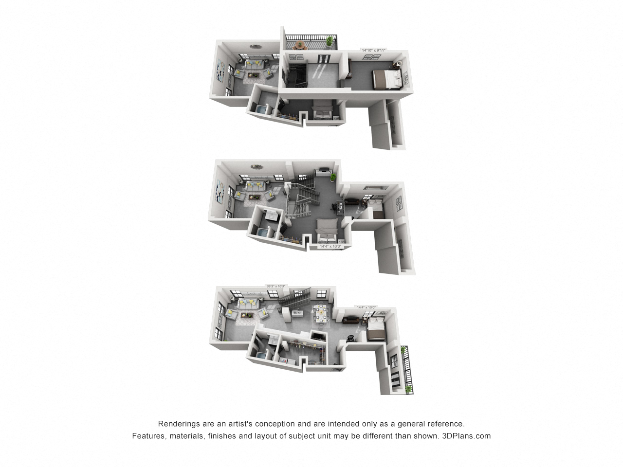 Floor plan for 2 beds, 2 baths, 2516 sqft
